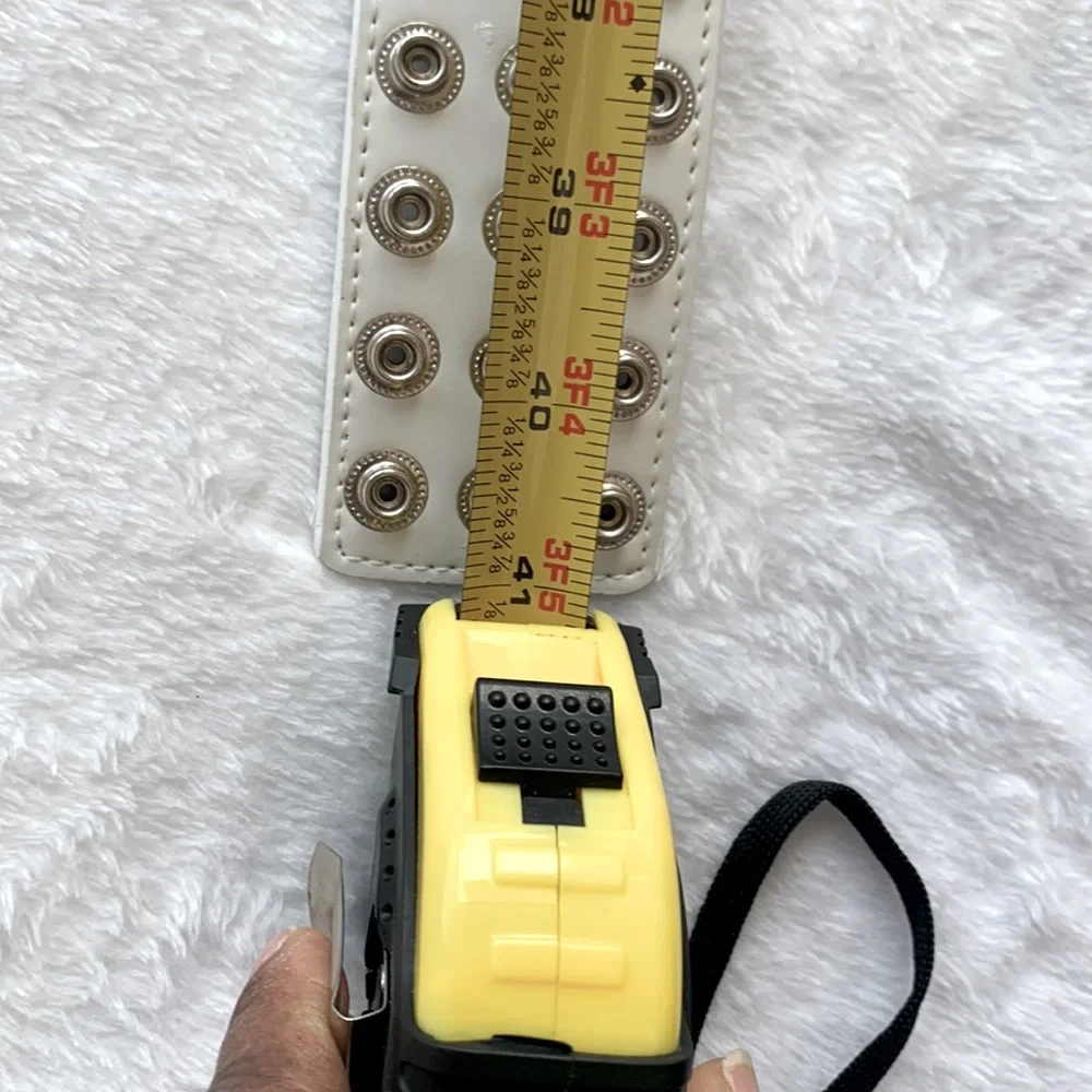 Hot Topic Belt Button 3 Row Snap Closure Man Made Material White M/L Punk Rock
